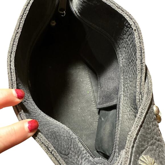 Eternal Perspective Cross Shoulder Bag Bison Leather Turquoise Beads Horse Hair - Picture 6 of 9